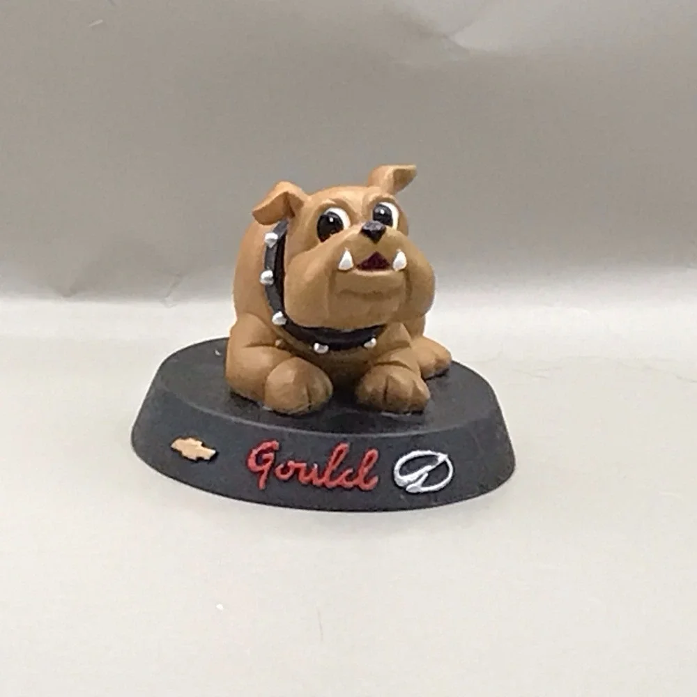 Bulldog Bobble head Dog On Black Base 